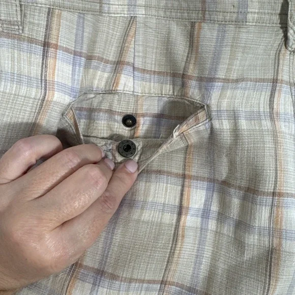 Tommy Bahama Silk Linen Shorts Mens 38 Tan Beige Plaid 10" Inseam - Picture 7 of 15